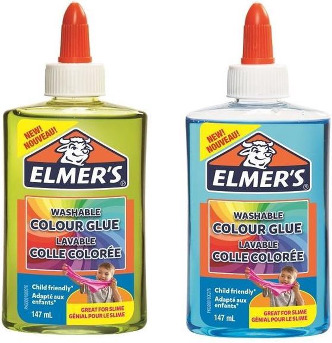 Set Elmer’s Glitter Glue Transparant Blue / Green